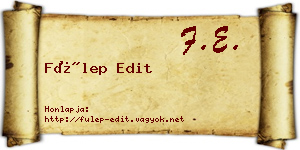 Fülep Edit névjegykártya
